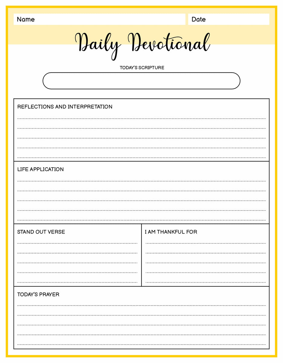 Bible Chapter Study Prayer Journal Template Daily Devotional| gofindgod.com