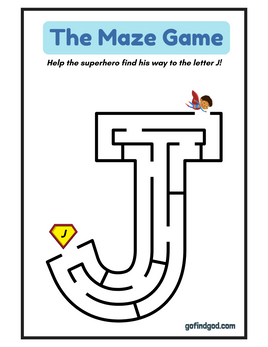 🦸‍♂️ Superhero Alphabet Maze Adventure – A-Z & Shapes Maze Worksheets!