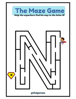 🦸‍♂️ Superhero Alphabet Maze Adventure – A-Z & Shapes Maze Worksheets!