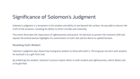 The Wisdom of King Solomon - 1 Kings 3