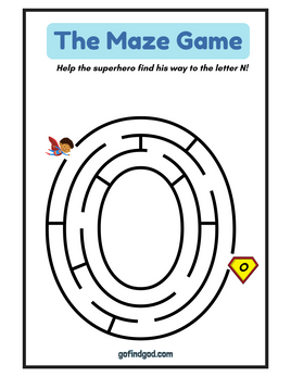 🦸‍♂️ Superhero Alphabet Maze Adventure – A-Z & Shapes Maze Worksheets!