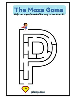 🦸‍♂️ Superhero Alphabet Maze Adventure – A-Z & Shapes Maze Worksheets!