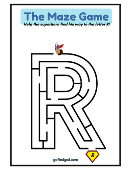 🦸‍♂️ Superhero Alphabet Maze Adventure – A-Z & Shapes Maze Worksheets!