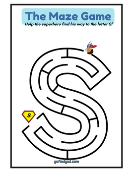 🦸‍♂️ Superhero Alphabet Maze Adventure – A-Z & Shapes Maze Worksheets!
