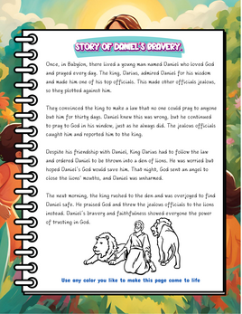 Bible Heroes Coloring Adventure - Daniel's Story and Activities