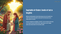 Daaglikse Oordenkings- Dag 9 - Dagstukkie vir Kinders Dankie vir God se Vergifnis