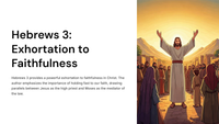 Hebrews 3: Exhortation to Faithfulness