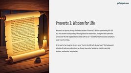 Proverbs 3: Wisdom for Life