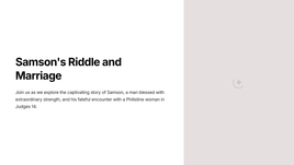 Simson se raaisel en huwelik - Rigters 14 