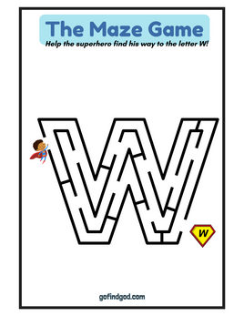 🦸‍♂️ Superhero Alphabet Maze Adventure – A-Z & Shapes Maze Worksheets!