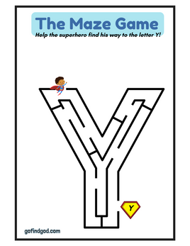 🦸‍♂️ Superhero Alphabet Maze Adventure – A-Z & Shapes Maze Worksheets!