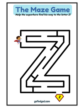 🦸‍♂️ Superhero Alphabet Maze Adventure – A-Z & Shapes Maze Worksheets!