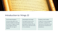The Divided Kingdom: 1 Kings 22