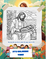 Bible Heroes Coloring Adventure - Jesus Feeds the Crowd Story and Activities