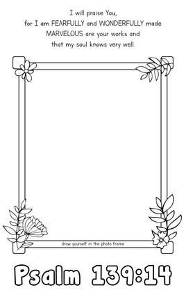 Psalm 13 Coloring picture Frame Self Portrait
