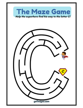 🦸‍♂️ Superhero Alphabet Maze Adventure – A-Z & Shapes Maze Worksheets!