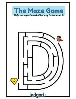 🦸‍♂️ Superhero Alphabet Maze Adventure – A-Z & Shapes Maze Worksheets! (Copy)