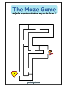 🦸‍♂️ Superhero Alphabet Maze Adventure – A-Z & Shapes Maze Worksheets!