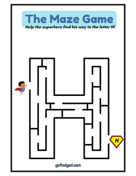🦸‍♂️ Superhero Alphabet Maze Adventure – A-Z & Shapes Maze Worksheets!