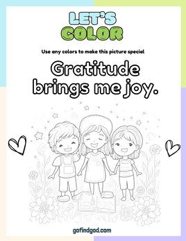 Affirmations from God Coloring - Gratitude brings me joy