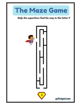 🦸‍♂️ Superhero Alphabet Maze Adventure – A-Z & Shapes Maze Worksheets!