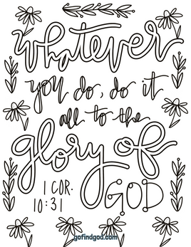 Bible Verse Coloring - 1 Corinthians 10 31