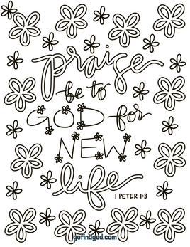 Bible Verse Coloring - 1 Peter 1 3