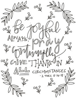 Bible Verse Coloring -   Bible Verse Coloring -  1 Thessalonians 5 16 18