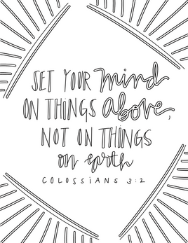 Bible Verse Coloring - Colossians 3 2