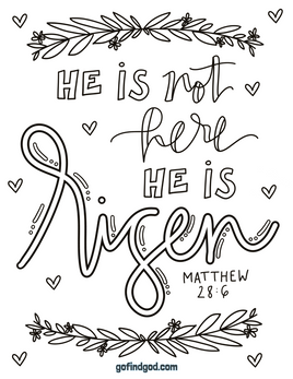 Bible Verse Coloring - Matthew 28 6
