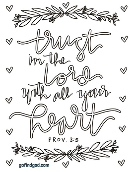 Bible Verse Coloring - Proverbs 3 5