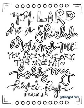 Bible Verse Coloring - Psalm 3 3