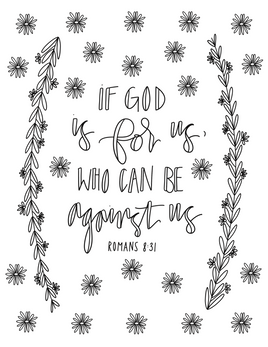 Bible Verse Coloring -  Romans 8 31