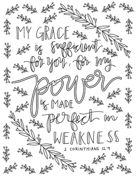 Bible Verse Coloring - 2 Corinthians 12 9
