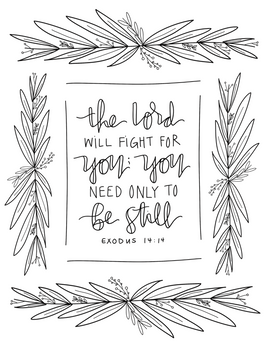 Bible Verse Coloring - Exodus 14 14