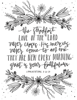 Bible Verse Coloring -  Lamentations 3 22 23