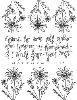 Bible Verse Coloring -  Matthew 11 28
