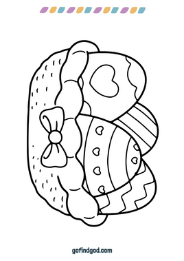 Paaskleursel - Eiers in 'n mandjie