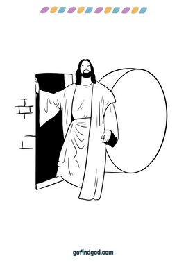 Paaskleur-Jesus opstanding uit grafwandeling