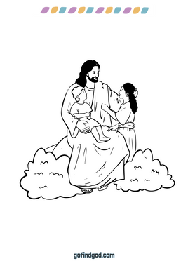 Paaskleur - Jesus met kinders