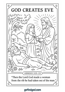 GFG Bible Book Coloring - Genesis 2 21-22