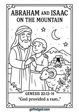 GFG Bible Book Coloring - GFG Coloring Set - Genesis 22 13-14