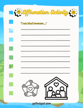 Gratitude Journal for Kids -  Gratitude Coloring  Affirmation Activity