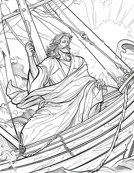 Jesus kalmeer die storm Bybelkleur