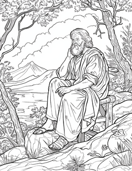Moses_Sit_op_die_Klip_Bybel_Inkleur