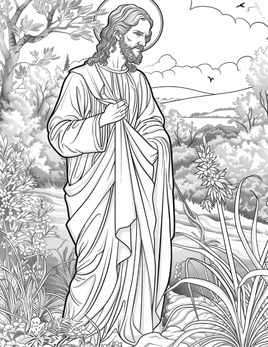 Jesus in die tuin Inkleur