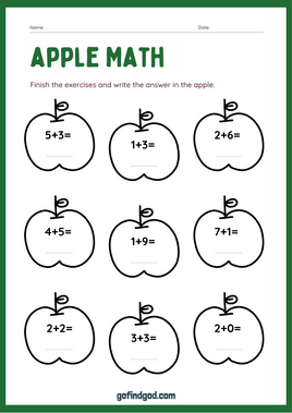 Math Activity Worksheets -  Single Digit Math