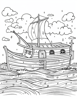 Noahs_Ark_in_Reën_Bybelkleursel