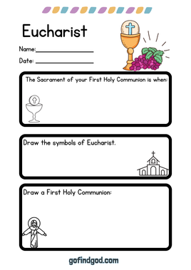 ✝️ 7 Sacraments of the Catholic Church – Sacrament of Eucharist Worksheet
