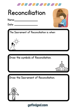✝️ 7 Sacraments of the Catholic Church – Sacrament of Reconciliation Worksheet